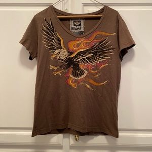 Harley Davidson HD Ink Tattoo Inspired Short Sleeve Women’s T-Shirt Size Large